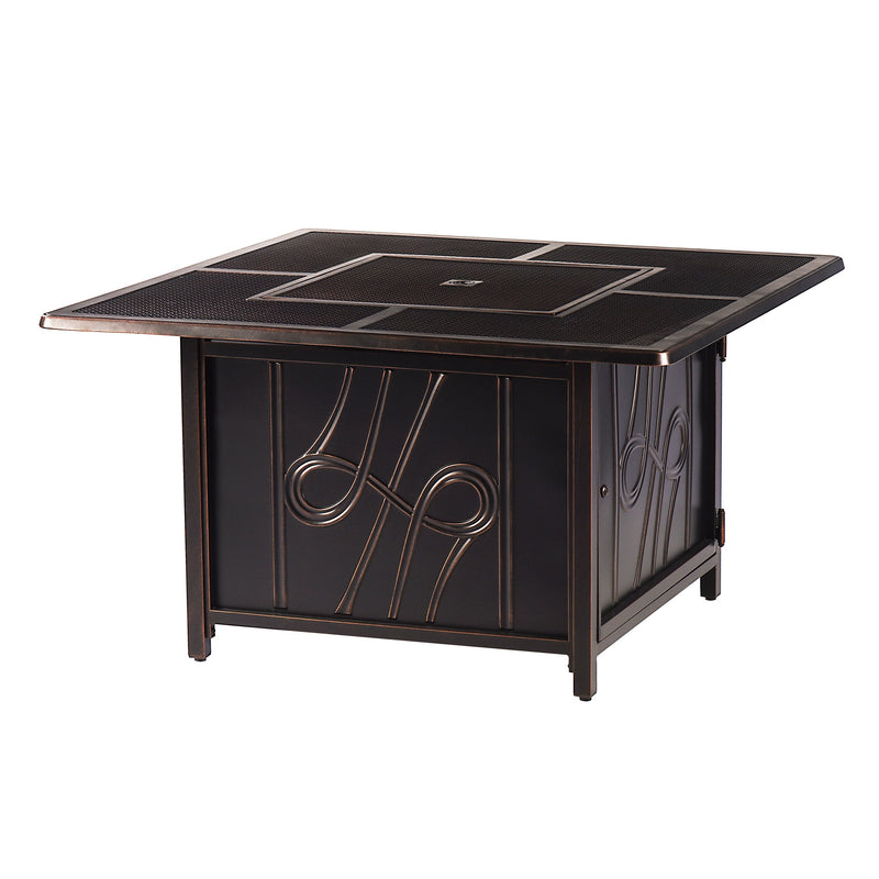 Aluminum 42-in Square Propane Fire Table with Beads, Covers and Lid