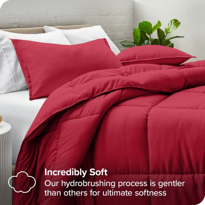 King/Cal King Size All Season Super Soft Down Alternative Comforter Set Red, photo 3 of 5