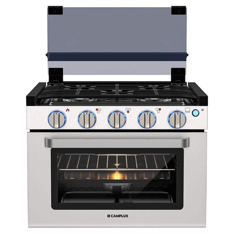 Camplux RV Stove Gas Range Oven w/ 3 Burners Cooktop 17 Inches CLASSIC