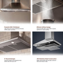 Rangaire 36" Wall-Mounted Range Hood 580 CFM Convertible  Stainless Steel  RHWMP36S