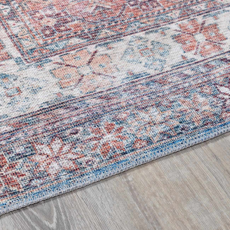 Baltinglass Rust & Blue Washable Rug