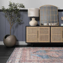 Baltinglass Rust & Blue Washable Area Rug - Clearance