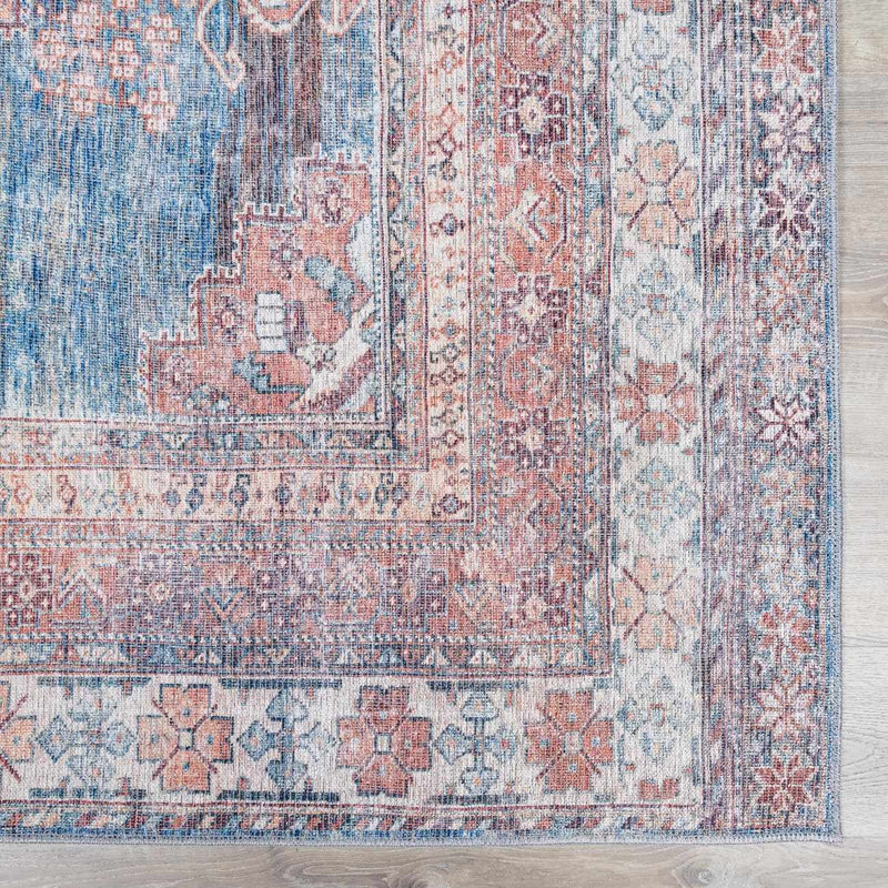 Baltinglass Rust & Blue Washable Rug