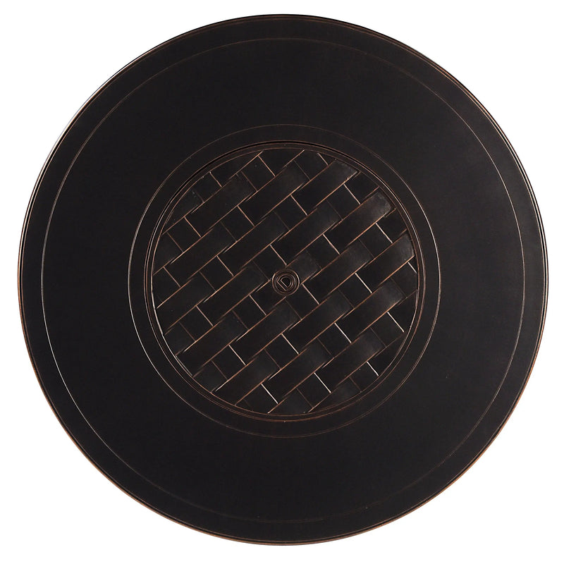 Aluminum 44-in Round Propane Fire Table with Beads, Covers and Lid
