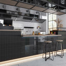 Black 2x8 Glossy Ceramic Subway Tile (50 pack, 5.38 sq ft/case) - Sample