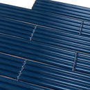 Blue 2x8 Glossy Ceramic Subway Deco Tile (38 pack, 4.09 sq ft/case) - Sample