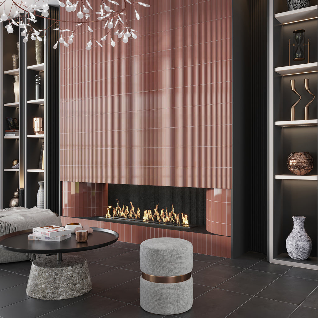 Red 2x8 Glossy Ceramic Subway Deco Tile (38 pack, 4.09 sq ft/case), photo 2 of 10