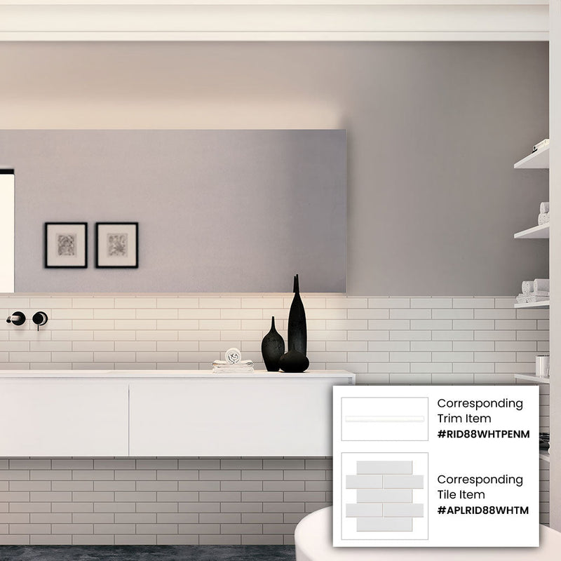 White 2x8 Matte Ceramic Subway Tile (60 pack, 6.46 sq ft/case), photo 5 of 11