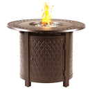 Aluminum 34-in Round Propane Fire Table with Beads, Covers and Lid