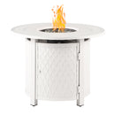 Aluminum 34-in Round Propane Fire Table with Beads, Covers and Lid