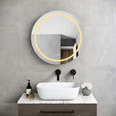 26 in. W x 30 in. H x 5.1 in. D LED Round Bathroom Medicine Cabinet with Mirror