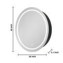 26 in. W x 30 in. H x 5.1 in. D LED Round Bathroom Medicine Cabinet with Mirror