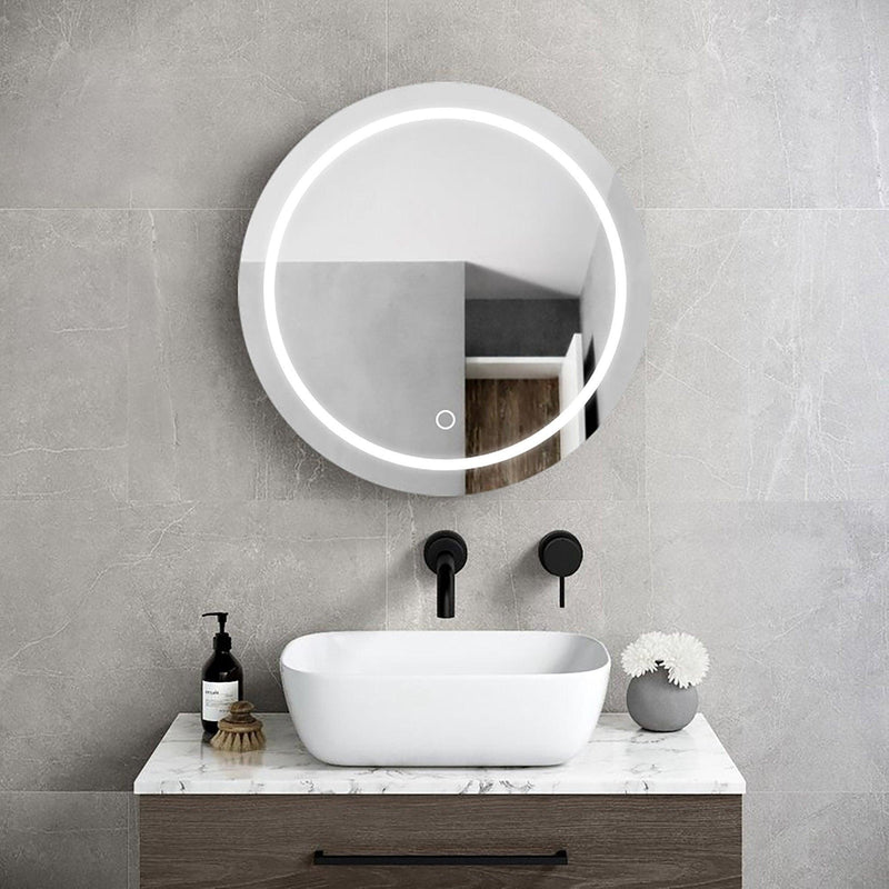 26 in. W x 30 in. H x 5.1 in. D LED Round Bathroom Medicine Cabinet with Mirror