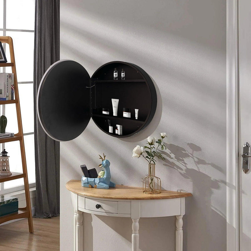 26 in. W x 30 in. H x 5.1 in. D LED Round Bathroom Medicine Cabinet with Mirror