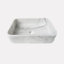 Turkish Handcrafted Calacatta White Marble Rectangular Vessel Sink 12x18 In Polished