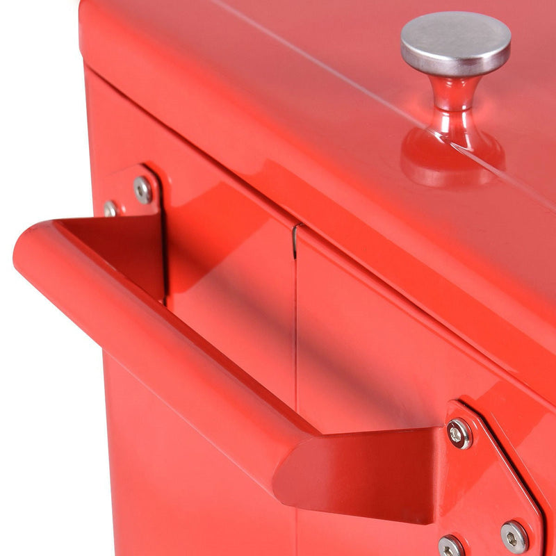 80 Quart Red Sturdy Rolling Steel Construction Cooler, photo 5 of 5