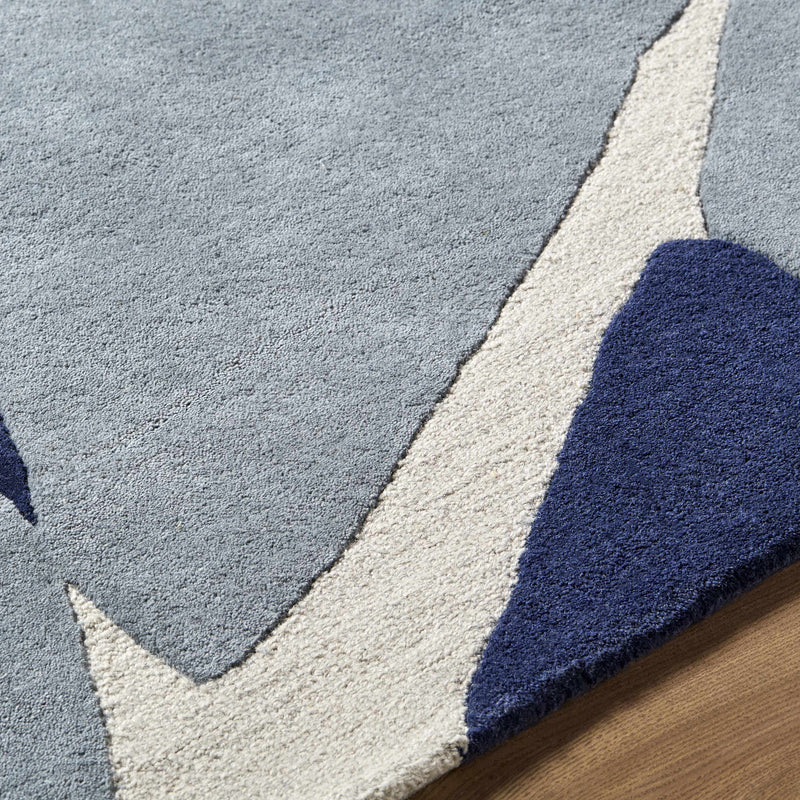 Robbins Modern Blue Wool Rug