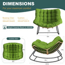 Outdoor Rocking Chair, Oversized Papasan Chair, Indoor Comfy Lounge Rocker by EP Designlab LLC