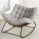 Outdoor Rocking Chair, Oversized Papasan Chair, Indoor Comfy Lounge Rocker by EP Designlab LLC