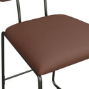 Roland Modern 2-Piece Faux Leather Metal and Wood Counter Stool Set