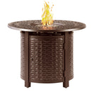 Aluminum 34-in Round Propane Fire Table with Beads, Covers and Lid