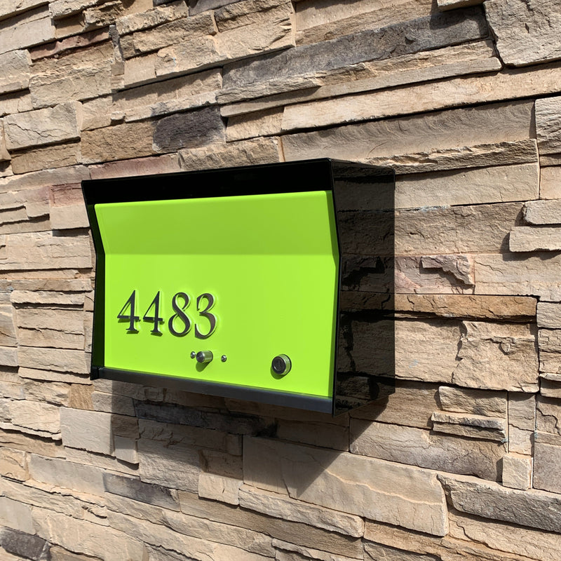 RetroBox Locking Wall Mount Mailbox in JET BLACK