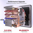 Camplux PRO 65,000 BTU RV Tankless Water Heater 2.64 GPM-Black