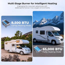 Camplux PRO 65,000 BTU RV Tankless Water Heater 2.64 GPM-Black