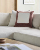 Rahiq Brick Red Border Cotton Throw Pillow