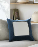 Rahiq Blue Border Cotton Throw Pillow