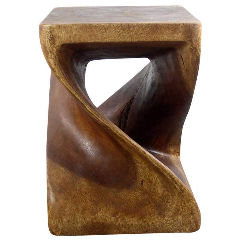 Haussmann® Rectangular Twist End Table 20 x 15 x 20 in High Walnut Oil