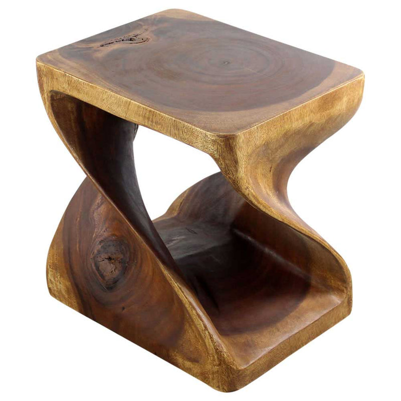 Haussmann® Rectangular Twist End Table 20 x 15 x 20 in High Walnut Oil