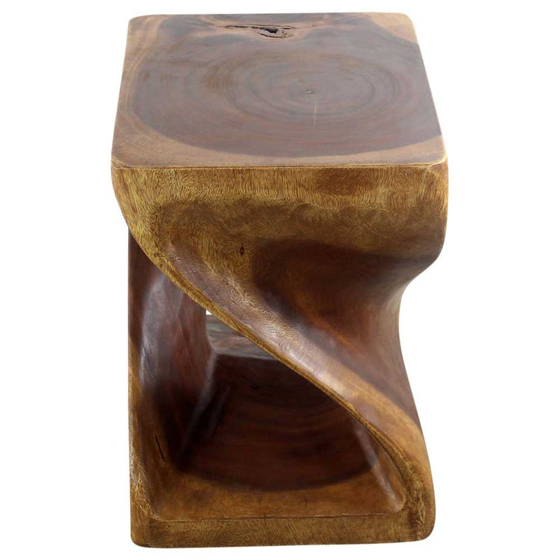 Haussmann® Rectangular Twist End Table 20 x 15 x 20 in High Walnut Oil