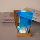 Resin Ocean Lamp,Shark and Diver resin wood lamp by EP Designlab LLC
