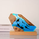 Resin Ocean Lamp,Shark and Diver resin wood lamp by EP Designlab LLC