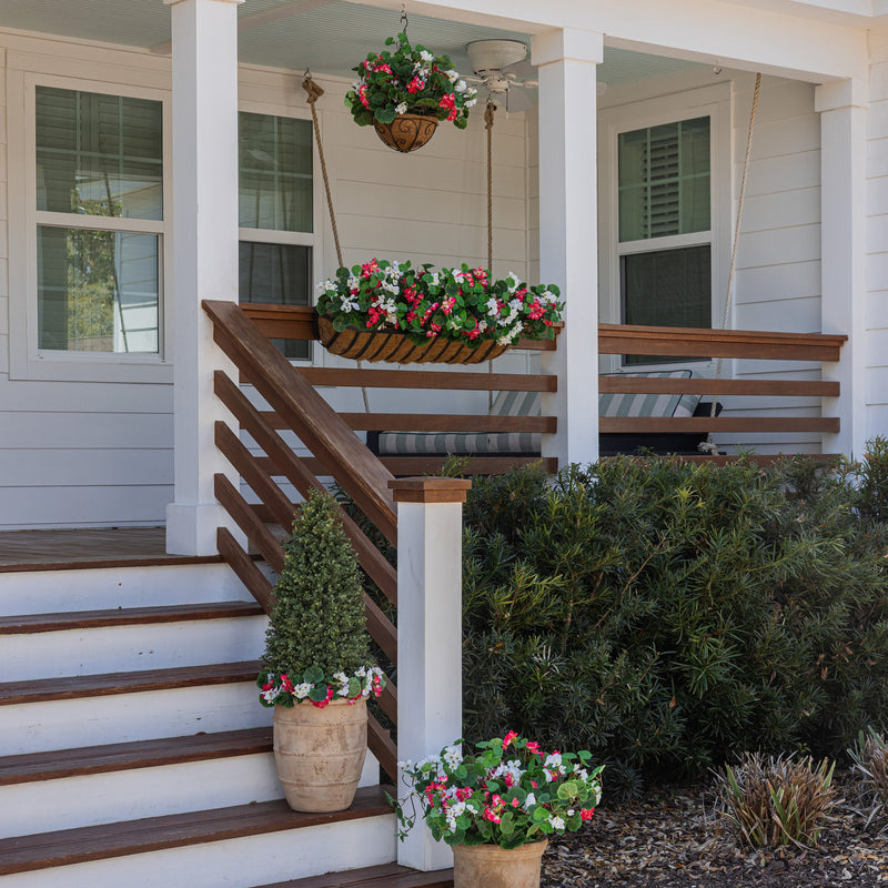 Lifelike Geranium Hanging Basket