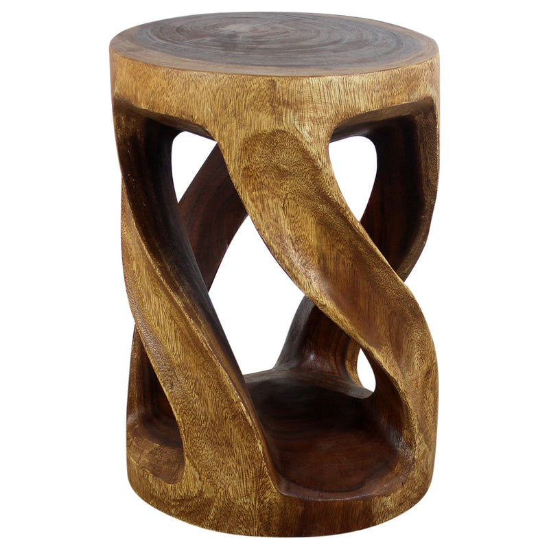 Haussmann® Round Wild Twisted Vine End Table 14 in D x 20 in H Walnut Oil