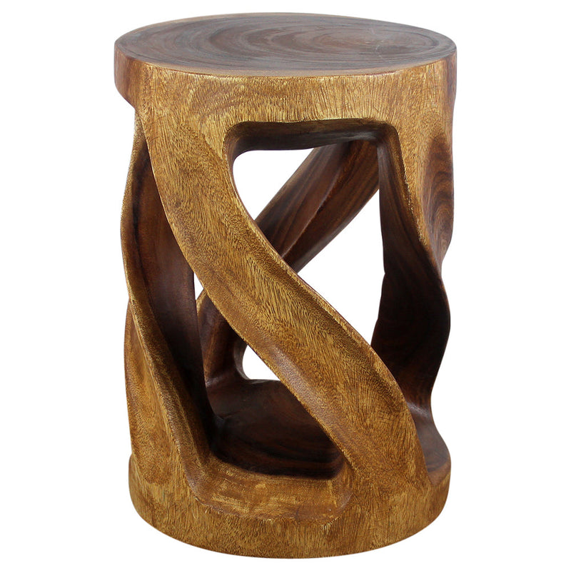 Haussmann® Round Wild Twisted Vine End Table 14 in D x 20 in H Walnut Oil