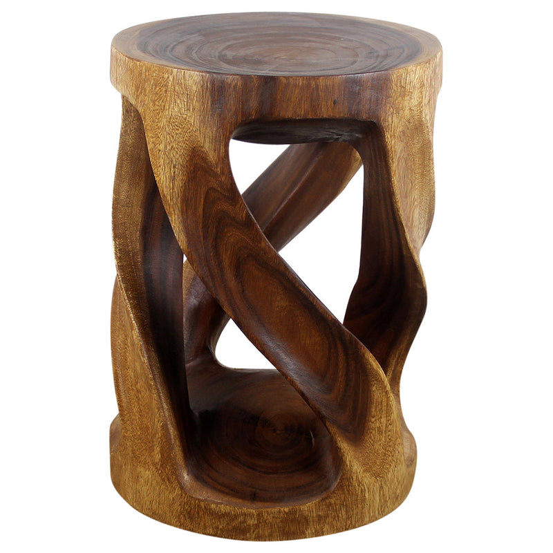 Haussmann® Round Wild Twisted Vine End Table 14 in D x 20 in H Walnut Oil