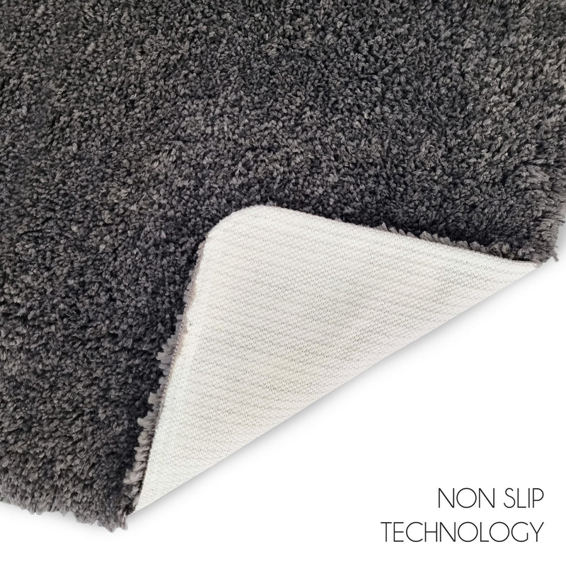 Solid Gray Bathroom Rugs Sets, Shower Rugs with Toilet Rugs U Shaped |U Shape