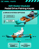 Radar 10ft Fin Drive Modular Fishing Kayak by ReelYaks