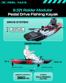 Raider 9.5ft Propeller Drive Modular Fishing Kayak by ReelYaks