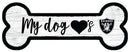 Las Vegas Raiders Football Dog Bone White Wooden Sign