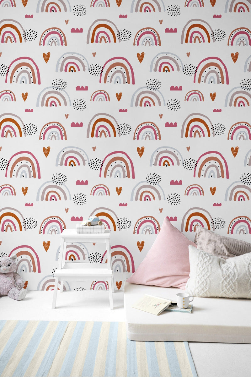 Pastel Rainbow Wallpaper Peel and Stick