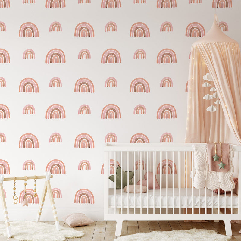 Rainbow Peel and Stick Wallpaper | Nursery Wallpaper