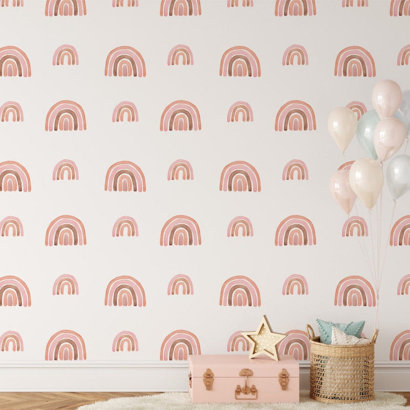 Rainbow Peel and Stick Wallpaper | Nursery Wallpaper