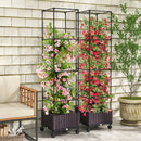 67 Inches Raised Garden Bed with Planter Box and Trellis by LJGDeals