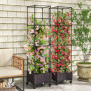 67 Inches Raised Garden Bed with Planter Box and Trellis by DirectDeals