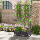 67 Inches Raised Garden Bed with Planter Box and Trellis by LJGDeals