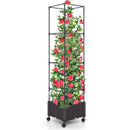 67 Inches Raised Garden Bed with Planter Box and Trellis by DirectDeals